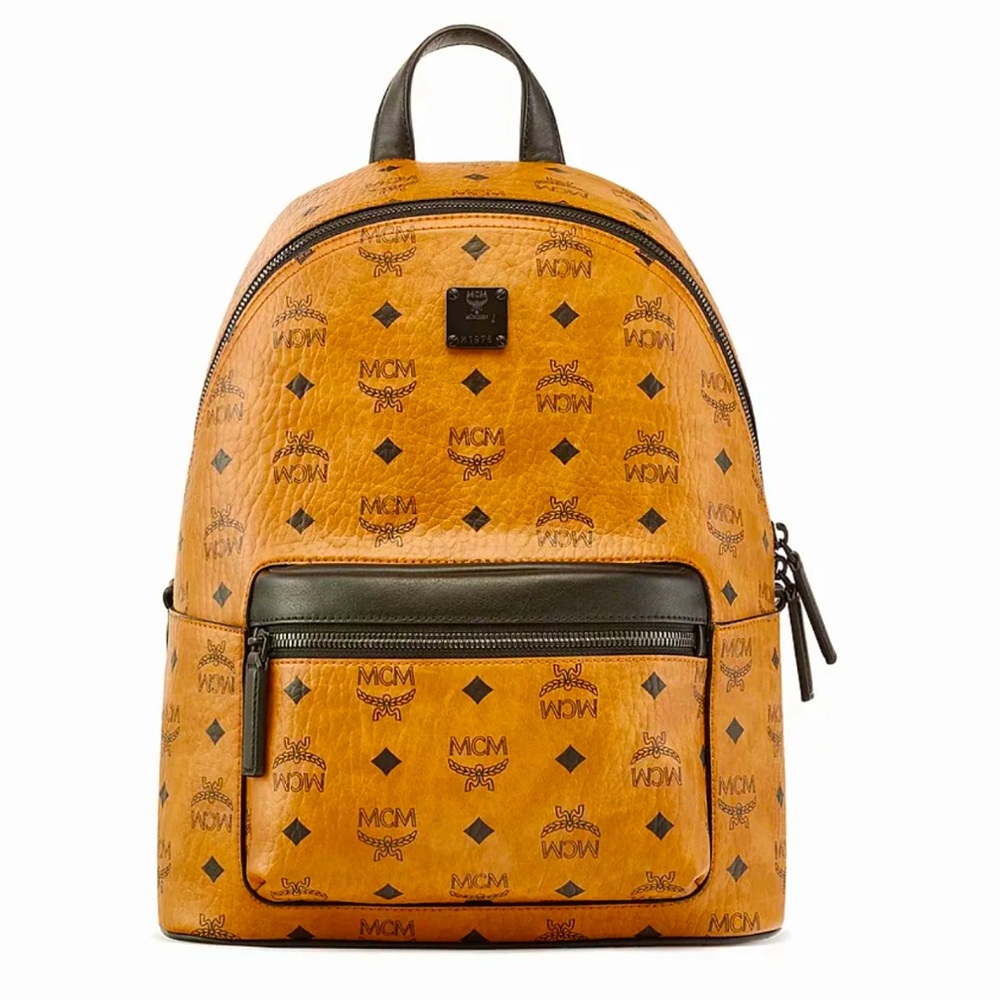 MCM Small Stark Backpack In Visetos And Nappa Leather Authentic NWT